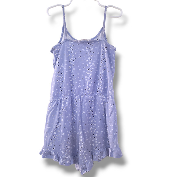 H&M 6-8Y Cornflower Blue Dainty Floral Sleeveless Shorts Romper - Picture 1 of 4